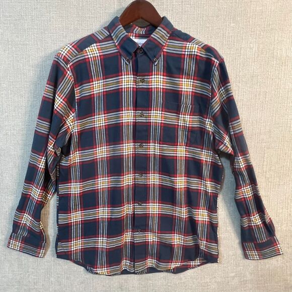 Saddlebred Tartan Flannel Casual Button Up Shirt Mens Size Large L Blue/Red - Picture 1 of 8